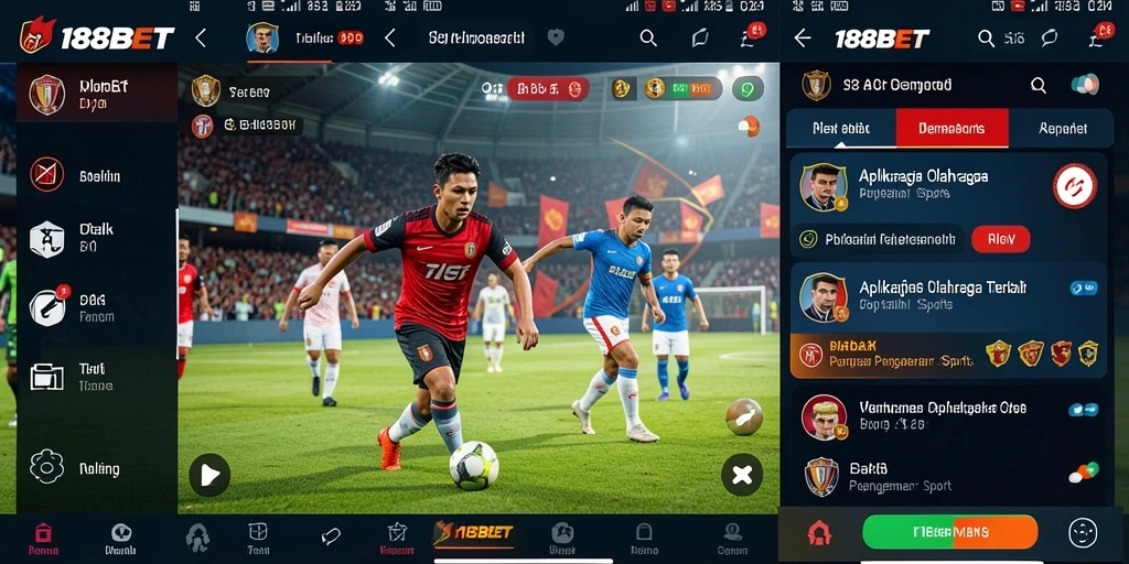 Tampilan gameplay utama 188BET saat bertaruh di olahraga.