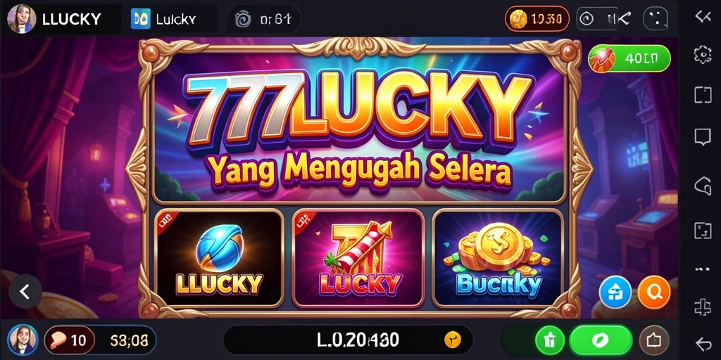 Tampilan permainan Slot yang mendebarkan dengan gulungan berputar.