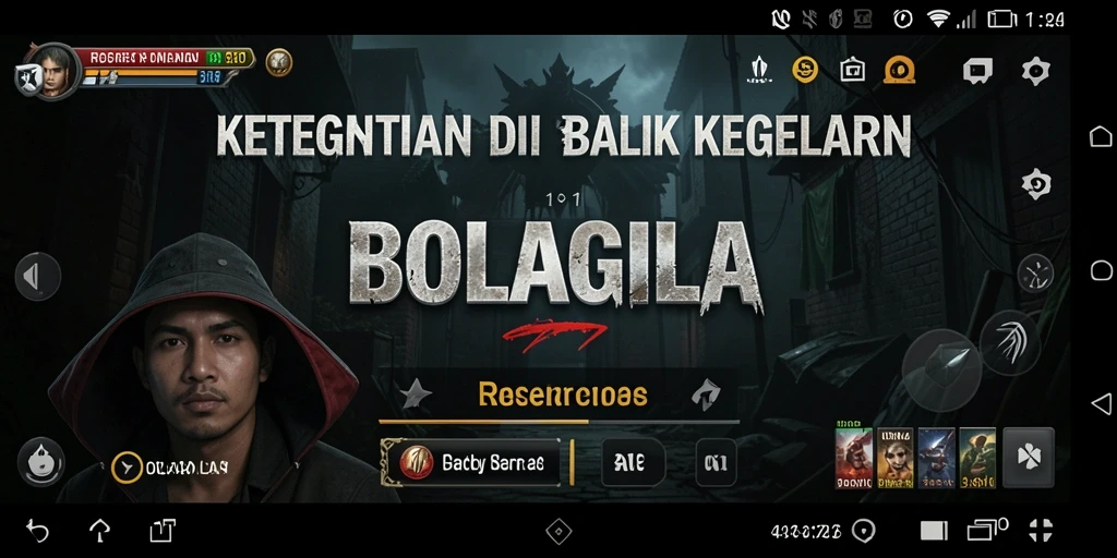 Screenshot gameplay BOLAGILA dengan nuansa horor yang mencekam.