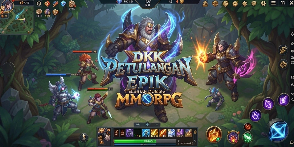 Screenshot utama DKK menampilkan aksi pertempuran dalam dunia MMORPG.