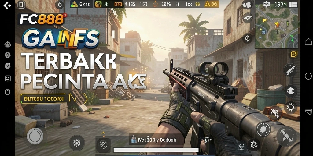 Screenshot gameplay FC888 menampilkan aksi mendebarkan dalam pertempuran FPS.