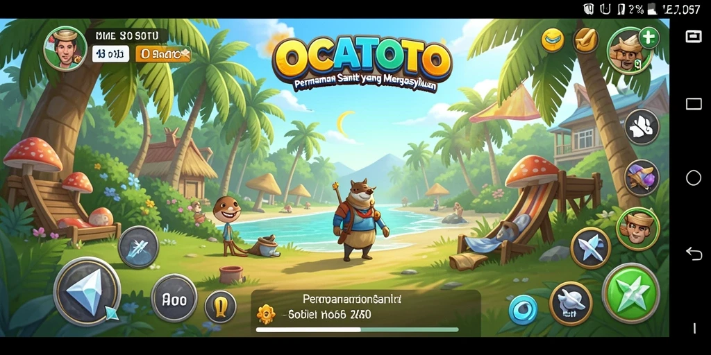 Screenshot gameplay OCATOTO yang menampilkan suasana permainan santai.
