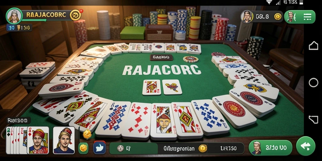 Tangkapan layar gameplay Gaple yang mengasyikkan dari RAJACORC.