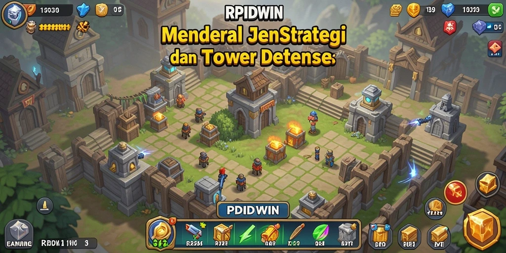 Tangkapan layar RPIDWIN menampilkan aksi intens dari gameplay Tower Defense.