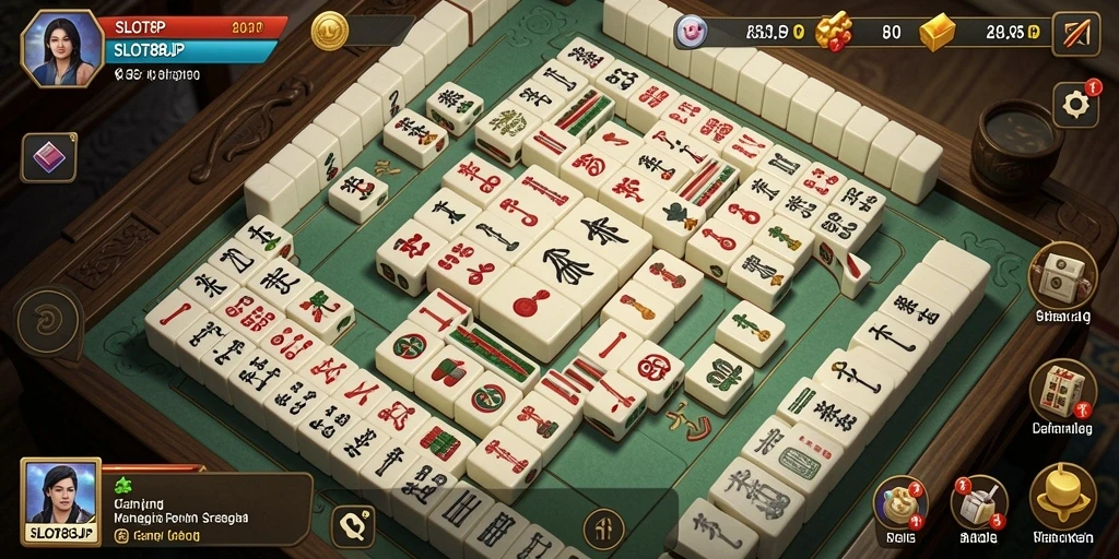 Tampilan utama gameplay <strong>SLOT88JP</strong> yang menampilkan aksi Mahjong yang seru.